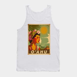 O'Ahu Hawaii Vintage Travel Art Poster Tank Top